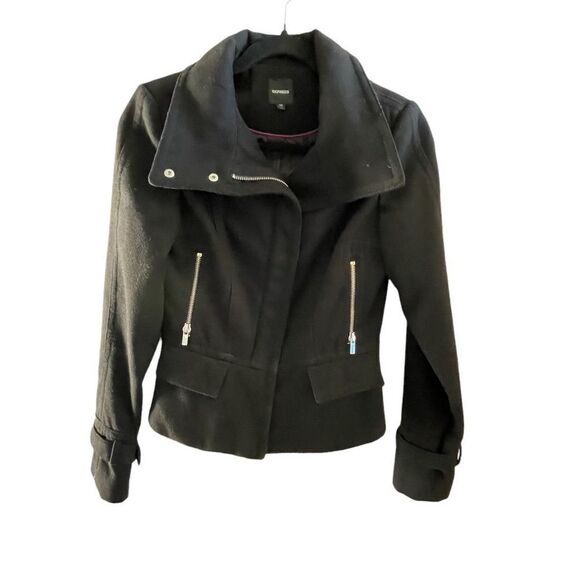 Express ~ Moto inspired Black Jacket ~ fully lined ~ size XS - Picture 4 of 11